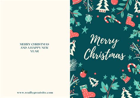 Free custom printable Christmas folded card .